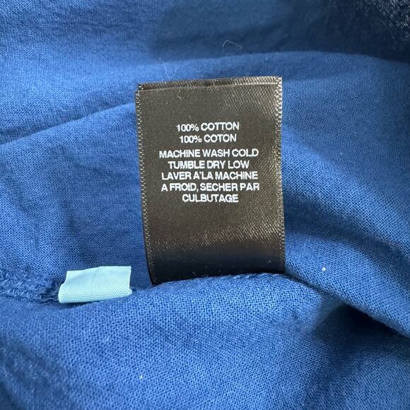 AMADI Anthropologie Royal Blue Cotton Sleeveless Asymmetric Dress Size Large - Picture 7 of 9